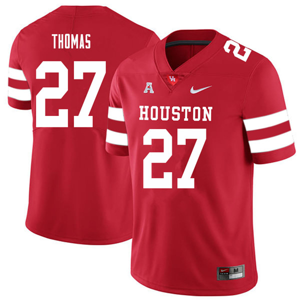 2018 Men #27 Henry Thomas Houston Cougars College Football Jerseys Sale-Red
